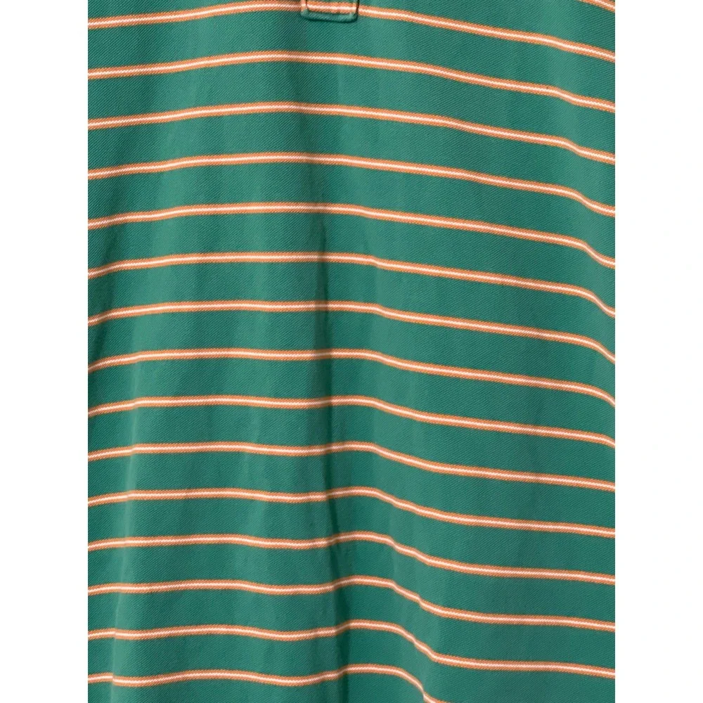 J. Crew‎ Mens Green Stripe Short Sleeve Polo Casual Golf Tennis Shirt  Medium